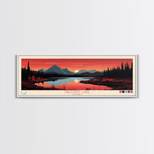 Load image into Gallery viewer, Crescent Lake Alaska Framed Canvas Print, Pop Art Panoramic Travel Poster, Midcentury Modern, Wall Art, Scenic Nature Painting, Bedroom Decor, Living Room Art