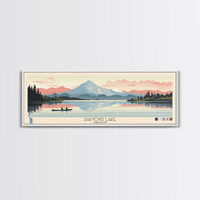 Load image into Gallery viewer, Diamond Lake Oregon Framed Canvas Print, Midcentury Modern Panoramic Wall Art, Bedroom Decor, Pop Art, Travel Poster Art, Scenic Nature Painting