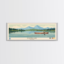 Load image into Gallery viewer, Echoing Lake Ontario Framed Canvas Print, Panoramic Art, Midcentury Modern, Pop Art, Bedroom Decor, Travel Poster, Lake View