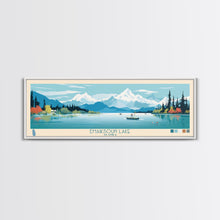 Load image into Gallery viewer, Emaiksoun Lake Alaska Framed Canvas Print, Panoramic Wall Art, Midcentury Modern, Pop Art, Bedroom Decor, Travel Poster, Nature Art