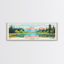 Load image into Gallery viewer, Emma Matilda Lake Wyoming Framed Canvas Print, Panoramic Wall Art, Midcentury Modern, Pop Art, Bedroom Decor, Travel Poster, Nature Painting