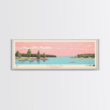 Carregar imagem no visualizador da galeria, Eufaula Lake Oklahoma Framed Canvas Print, Panoramic Art, Midcentury Modern, Pop Art, Living Room Wall Art, Travel Poster, Nature Art