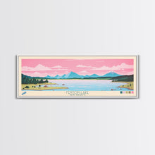 Carregar imagem no visualizador da galeria, Fenton Lake New Mexico Framed Canvas Print, Panoramic Art, Midcentury Modern, Pop Art, Living Room Decor, Travel Poster, Lake View, Wall Art