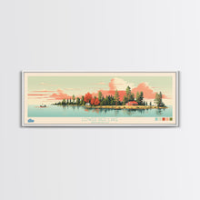Load image into Gallery viewer, Lower Red Lake, Minnesota Panoramic Wall Art Framed Canvas Print, Midcentury Modern, Pop Art, Home Decor, Travel Poster, Living Room Art