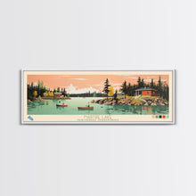 Load image into Gallery viewer, Martre Lake, Northwest Territories Panoramic Wall Art Framed Canvas Print, Midcentury Modern, Pop Art, Home Decor, Travel Poster, Living Room Art