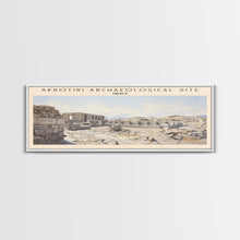 Carregar imagem no visualizador da galeria, Akrotiri Archaeological Site Framed Canvas Print Travel Poster | Wall Art | Home Decor | Gift For Travel Lover | Wall Hanging | Original Art