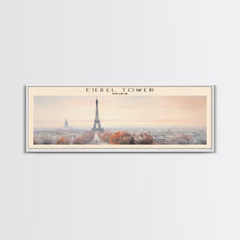Load image into Gallery viewer, Eiffel Tower Travel Poster Print, Framed Canvas Print, COUNTRY Travel Art, Wood Framed Art, Wall Hanging, Home Decor