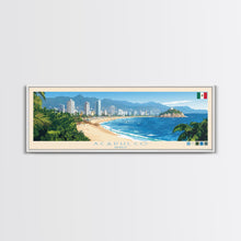 Carregar imagem no visualizador da galeria, Acapulco, Mexico Travel Poster Panoramic Canvas Print, Acapulco, Mexico Painting, Mexico Art, Acapulco Travel Art, Guest Room Painting