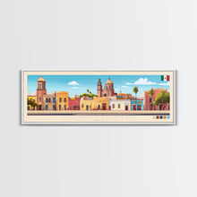 Carregar imagem no visualizador da galeria, Aguascalientes, Mexico Panoramic Travel Poster Canvas Print, Aguascalientes, Mexico Painting, Mexico Art, Aguascalientes Travel Art, Guest Room Painting
