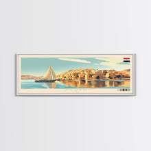 Load image into Gallery viewer, Aswan, Egypt Travel Poster Panoramic Canvas Print, Aswan, Egypt Painting, Egypt Art, Aswan Travel Art, Guest Room Painting