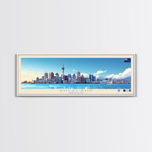 Load image into Gallery viewer, Auckland, New Zealand Panoramic Travel Poster Canvas Print, Auckland, New Zealand Painting, New Zealand Art, Auckland Travel Art, Guest Room Painting