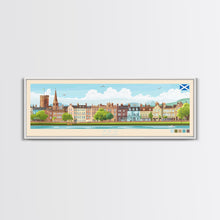 Carregar imagem no visualizador da galeria, Ayr, Scotland Panoramic Travel Poster Canvas Print, Ayr, Scotland Painting, Scotland Art, Ayr Travel Art, Living Room Painting
