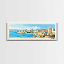 Carregar imagem no visualizador da galeria, Baku, Azerbaijan Panoramic Travel Poster Canvas Print, Baku, Azerbaijan Painting, Azerbaijan Art, Baku Travel Art, Guest Room Painting