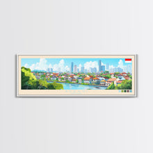 Load image into Gallery viewer, Bekasi, Indonesia Travel Poster Panoramic Canvas Print, Bekasi, Indonesia Painting, Indonesia Art, Bekasi Travel Art, Guest Room Painting