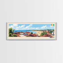 Load image into Gallery viewer, Bouake, Ivory Coast Panoramic Travel Poster Canvas Print, Bouake, Ivory Coast Painting, Ivory Coast Art, Bouake Panoramic Travel Art, Travel Painting