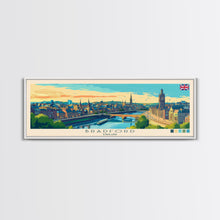 Load image into Gallery viewer, Bradford, England Panoramic Travel Poster Canvas Print, Bradford, England Painting, England Art, Bradford Travel Art, Guest Room Painting