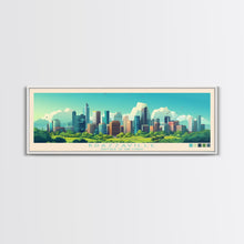 Load image into Gallery viewer, Brazzaville, Republic of the Congo Panoramic Travel Poster Canvas Print, Brazzaville, Republic of the Congo Painting, Republic of the Congo Art, Brazzaville Travel Art, Living Room Painting