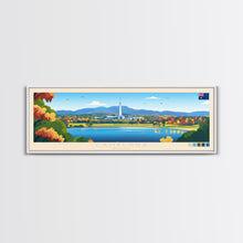 Carregar imagem no visualizador da galeria, Canberra, Australia Panoramic Travel Poster Canvas Print, Canberra, Australia Painting, Australia Art, Canberra Travel Art, Guest Room Painting