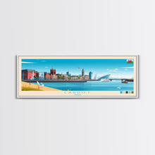 Carregar imagem no visualizador da galeria, Cardiff, Wales Travel Poster Panoramic Canvas Print, Cardiff, Wales Painting, Wales Art, Cardiff Travel Art, Guest Room Painting