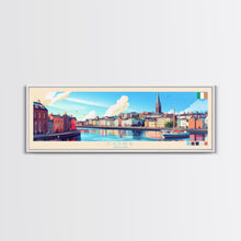 Cargar imagen en el visor de la galería, Cork, Ireland Panoramic Travel Poster Canvas Print, Cork, Ireland Painting, Ireland Art, Cork Travel Art, Living Room Painting