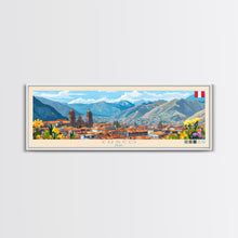 Carregar imagem no visualizador da galeria, Cusco, Peru Travel Poster Panoramic Canvas Print, Cusco, Peru Painting, Peru Art, Cusco Travel Art, Guest Room Painting