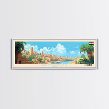 Load image into Gallery viewer, Damanhur, Egypt Panoramic Travel Poster Canvas Print, Damanhur, Egypt Painting, Egypt Art, Damanhur Travel Art, Guest Room Painting