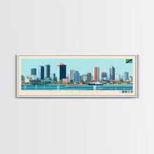 Load image into Gallery viewer, Dar es Salaam, Tanzania Panoramic Travel Poster Canvas Print, Dar es Salaam, Tanzania Painting, Tanzania Art, Dar es Salaam Travel Art, Living Room Painting