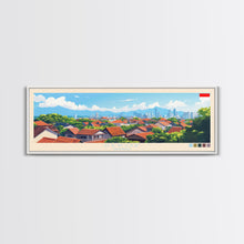 Load image into Gallery viewer, Depok, Indonesia Panoramic Travel Poster Canvas Print, Depok, Indonesia Painting, Indonesia Art, Depok Panoramic Travel Art, Travel Painting