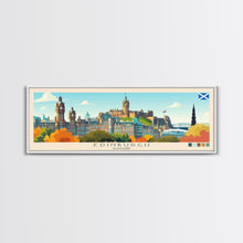 Load image into Gallery viewer, Edinburgh, Scotland Panoramic Travel Poster Canvas Print, Edinburgh, Scotland Painting, Scotland Art, Edinburgh Travel Art, Guest Room Painting