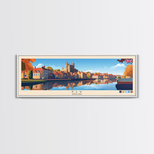 Load image into Gallery viewer, Ely, England Travel Poster Panoramic Canvas Print, Ely, England Painting, England Art, Ely Travel Art, Guest Room Painting