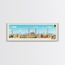 Carregar imagem no visualizador da galeria, Faisalabad, Pakistan Panoramic Travel Poster Canvas Print, Faisalabad, Pakistan Painting, Pakistan Art, Faisalabad Panoramic Travel Art, Travel Painting