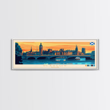 Carregar imagem no visualizador da galeria, Glasgow, Scotland Panoramic Travel Poster Canvas Print, Glasgow, Scotland Painting, Scotland Art, Glasgow Travel Art, Guest Room Painting