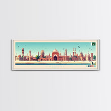 Load image into Gallery viewer, Lahore, Pakistan Panoramic Travel Poster Canvas Print, Lahore, Pakistan Painting, Pakistan Art, Lahore Travel Art, Guest Room Painting