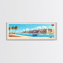 Load image into Gallery viewer, Suez, Egypt Travel Poster Panoramic Canvas Print, Suez, Egypt Painting, Egypt Art, Suez Travel Art, Guest Room Painting