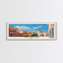 Load image into Gallery viewer, Arequipa, Peru Panoramic Canvas Print, Arequipa, Peru Painting, Peru Art, Arequipa Travel Poster, Travel Art, Guest Room Painting