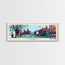 Load image into Gallery viewer, Belfast, Ireland Panoramic Canvas Print, Belfast, Ireland Painting, Ireland Art, Belfast Travel Poster, Travel Art, Vacation Gift
