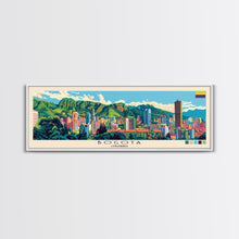Load image into Gallery viewer, Bogota, Colombia Panoramic Canvas Print, Bogota, Colombia Painting, Colombia Art, Bogota Travel Poster, Travel Art, Living Room Painting