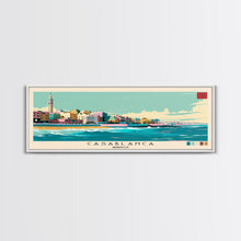 Cargar imagen en el visor de la galería, Casablanca, Morocco Panoramic Canvas Print, Casablanca, Morocco Painting, Morocco Art, Casablanca Travel Poster, Travel Art, Guest Room Painting