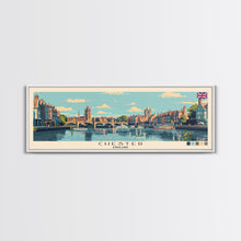 Cargar imagen en el visor de la galería, Chester, England Panoramic Canvas Print, Chester, England Painting, England Art, Chester Travel Poster, Travel Art, Living Room Painting