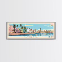 Load image into Gallery viewer, Damietta, Egypt Panoramic Canvas Print, Damietta, Egypt Painting, Egypt Art, Damietta Travel Poster, Travel Art, Guest Room Painting