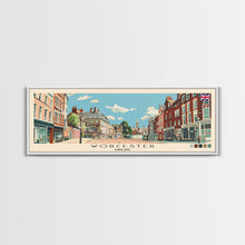 Load image into Gallery viewer, Worcester, England Panoramic Canvas Print, Worcester, England Painting, England Art, Worcester Travel Poster, Travel Art, Guest Room Painting