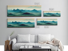 Load image into Gallery viewer, Emerald Green Rolling Hills and Mountains, Landscape Art, Ready To Hang Canvas Print, Framed Wall Art