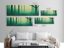 Load image into Gallery viewer, Emerald Green Forest Landscape, Panoramic Art, Framed Canvas, Framed Wall Art, Wall Art With Frame