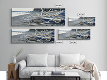 Carregar imagem no visualizador da galeria, Driftwood, Panoramic Framed Canvas Print, Pacific Northwest / Washington State Driftwood Washed Up On The Shore, Extra Wide Format Art