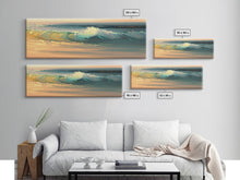 Load image into Gallery viewer, Panoramic Ocean Beach canvas prints Sea landscape Nautical photo Coastal canvas print Sea wave canvas Extra large wall art Ready to hang