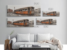 Carregar imagem no visualizador da galeria, Abandoned Orange Train, Graffiti Art, Urban Art Print, Street Art, Wall Decor, Large Canvas Print, Panoramic, Wall Art, Canvas Print