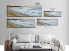 Carregar imagem no visualizador da galeria, Canvas Beach Wall Art, Seashore, Cove, Minimalist Beach Art, Pastel Beach Wall Art, Beach Scene Art, Panoramic, Wall Art, Canvas Print