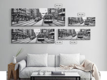 Load image into Gallery viewer, Big City Canvas Print, City Art, Cars, Bus, Buildings, Large Urban Art Print, Original Art, Wall Decor, Panoramic, Wall Art, Canvas Print