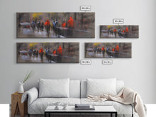 Carregar imagem no visualizador da galeria, Abstract People On Street Canvas Print, Abstract Urban Art, Vibrant Art, Line Art City Wall Decor, Panoramic, Wall Art, Canvas Print