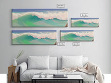 Carregar imagem no visualizador da galeria, Abstract Seascape Canvas Art Print, Sea Foam, Ocean, Nature, Waves, Beach House Art, Wall Decor, Panoramic, Wall Art, Canvas Print